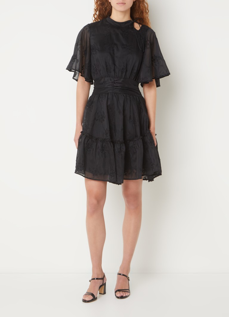 Bruuns Bazaar Mejra mini dress with floral embroidery and cut-out detail