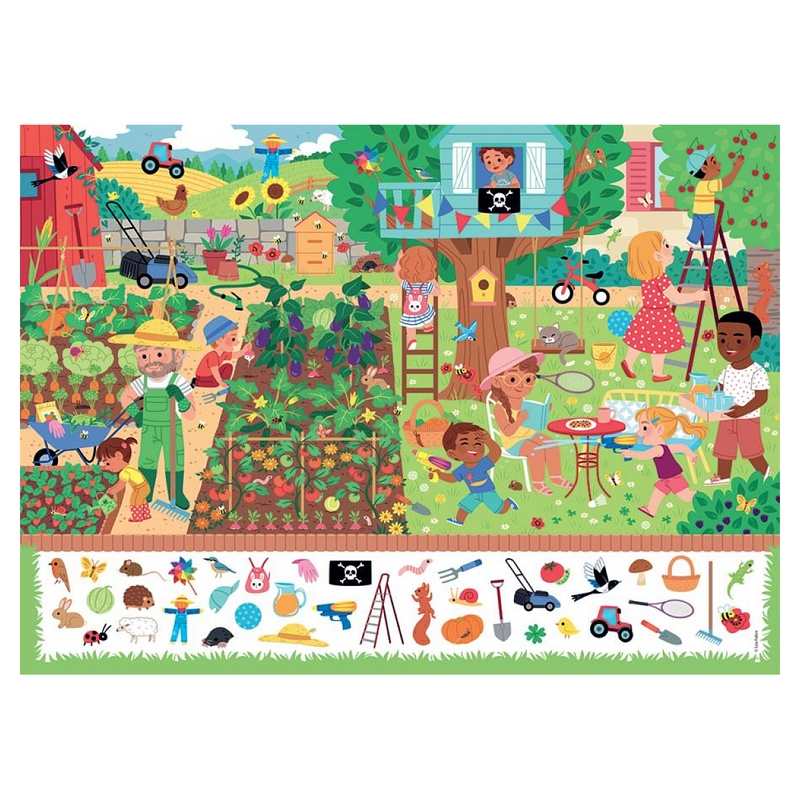 Puzzle cherche et trouve au jardin 60 pièces