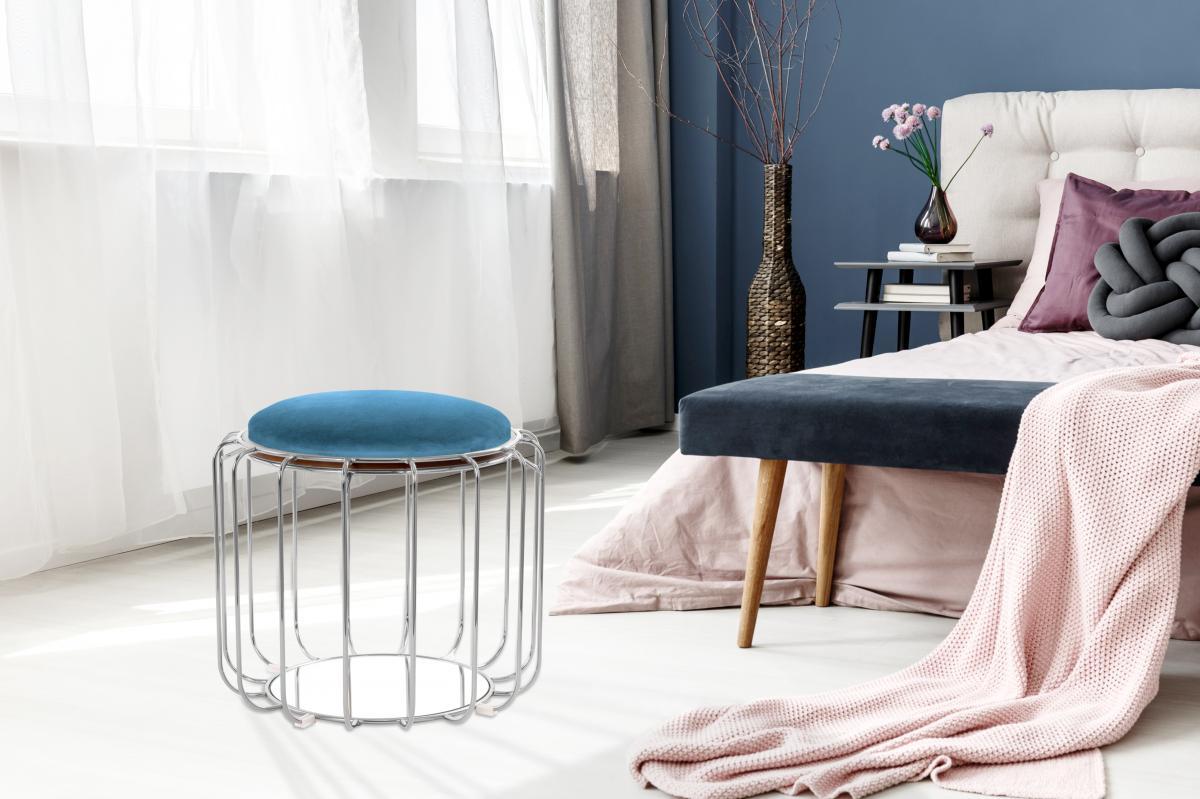 Kayoom Beistelltisch / Pouf Comfortable 110 Petrol / Silber