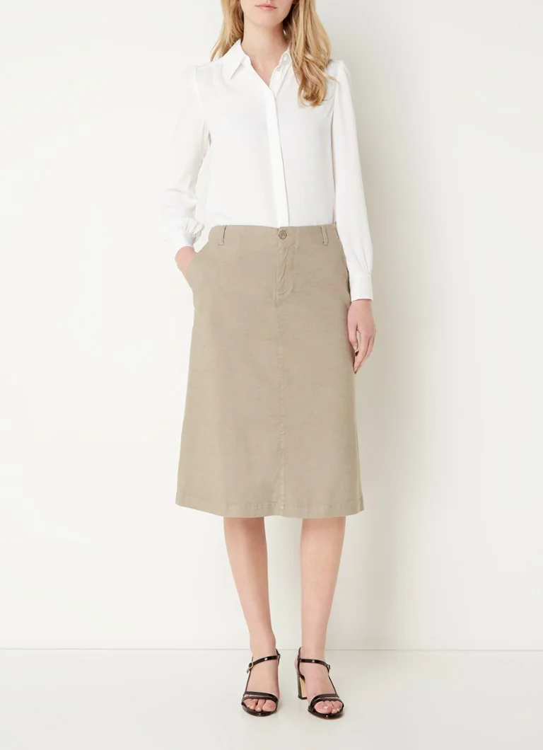 NYDJ Marilyn midi skirt in linen blend