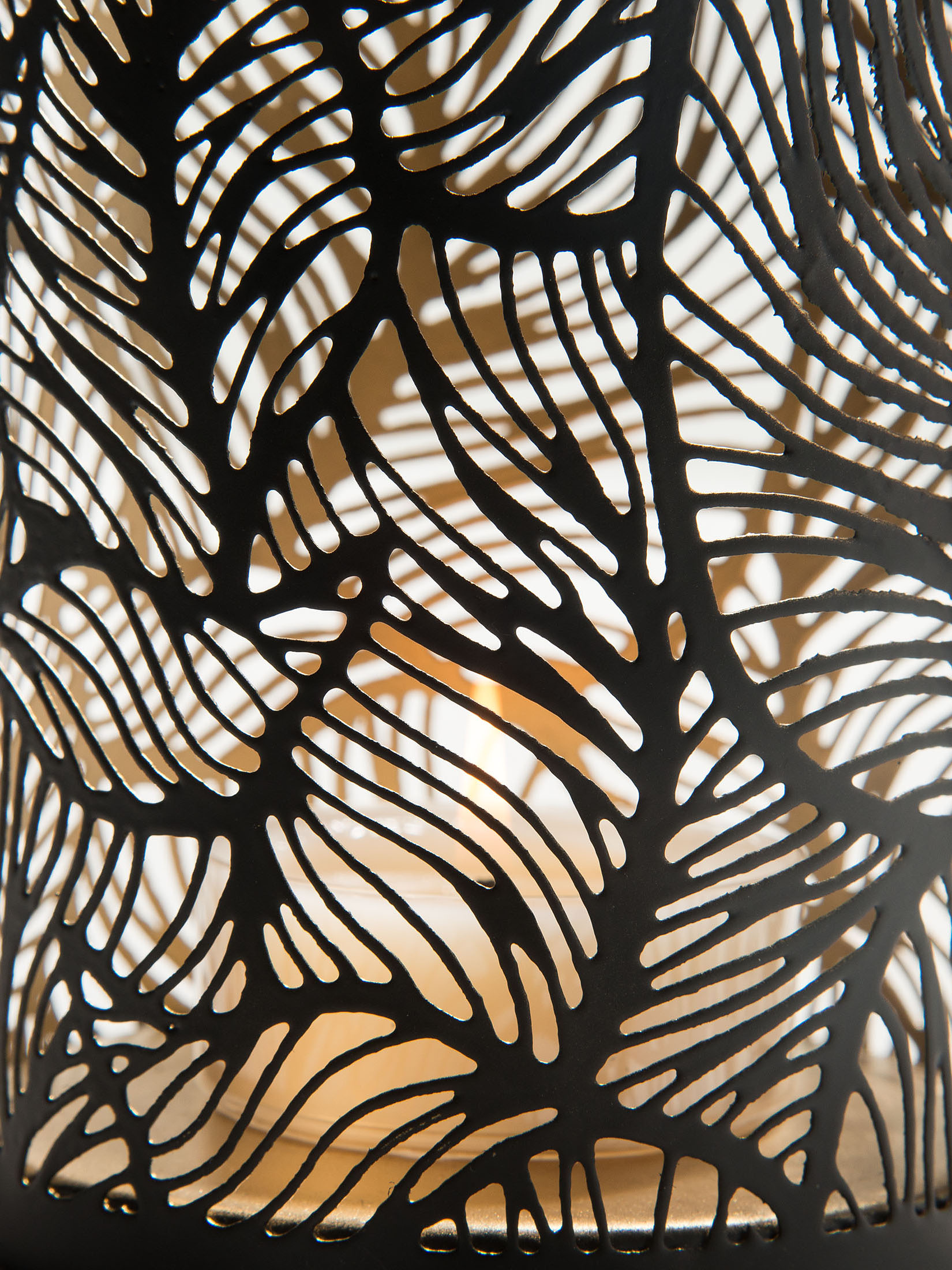 Lisborg Windlicht, Black/Gold