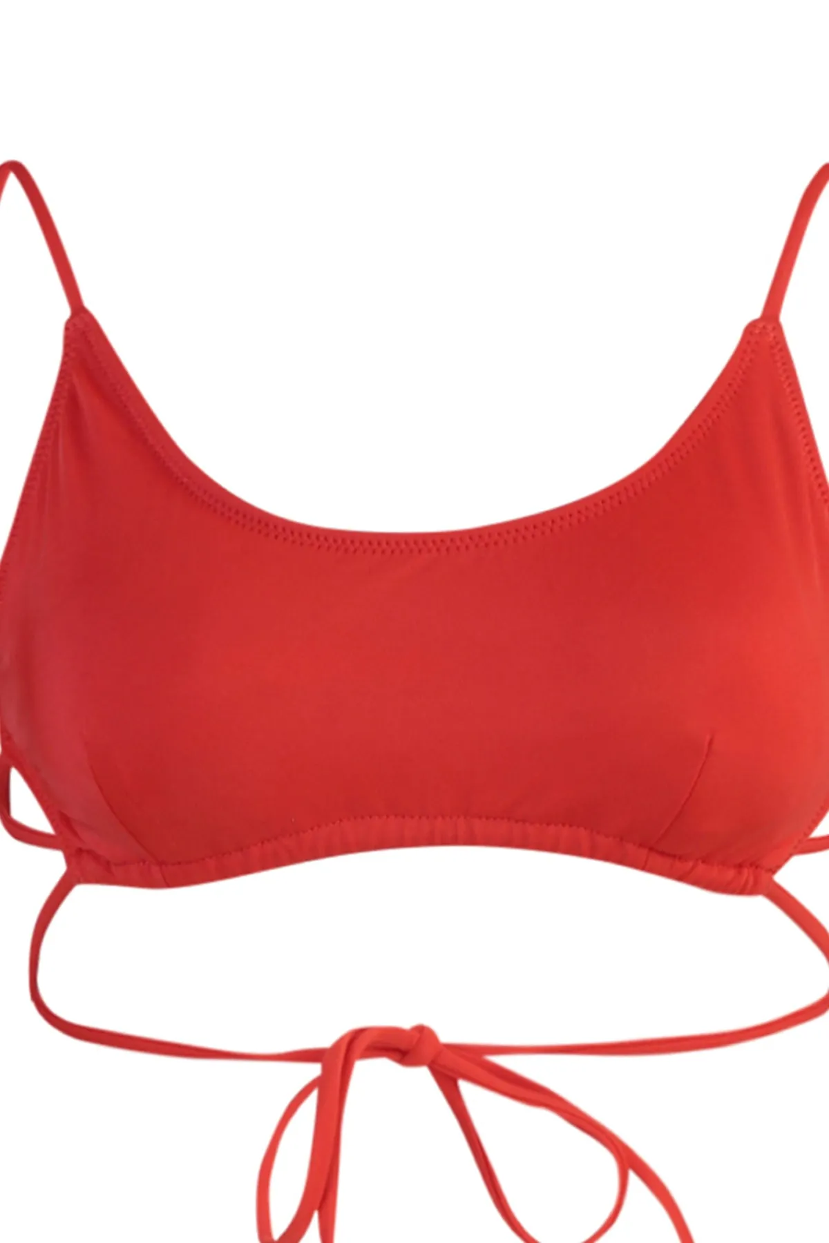 Trendyol Collection  Rotes Bralette-Bikinioberteil mit niedrigem Bund TBESS22BU0034