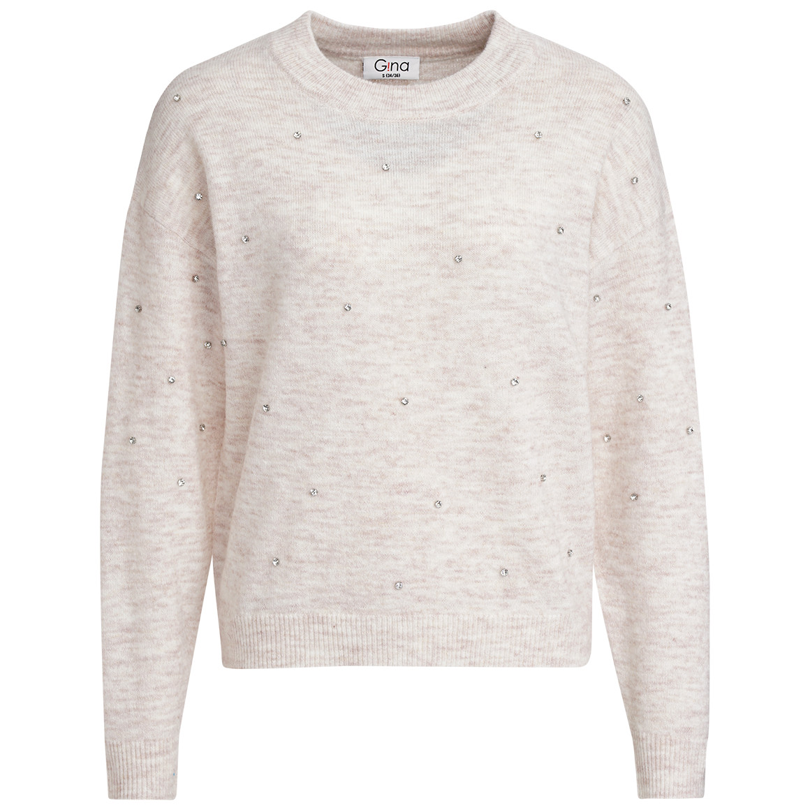 Damen Strickpullover mit Ziersteinen