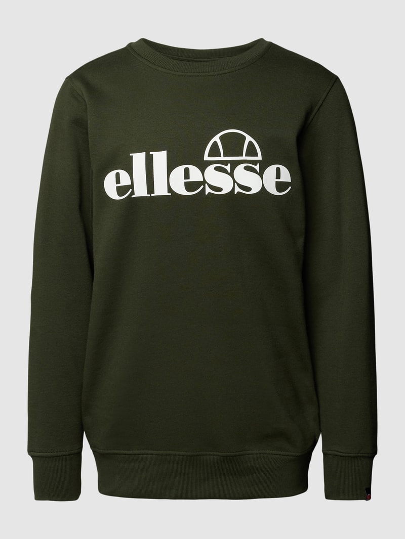 Sweatshirt mit Label-Print Modell 'Bootia' in dunkelgrün