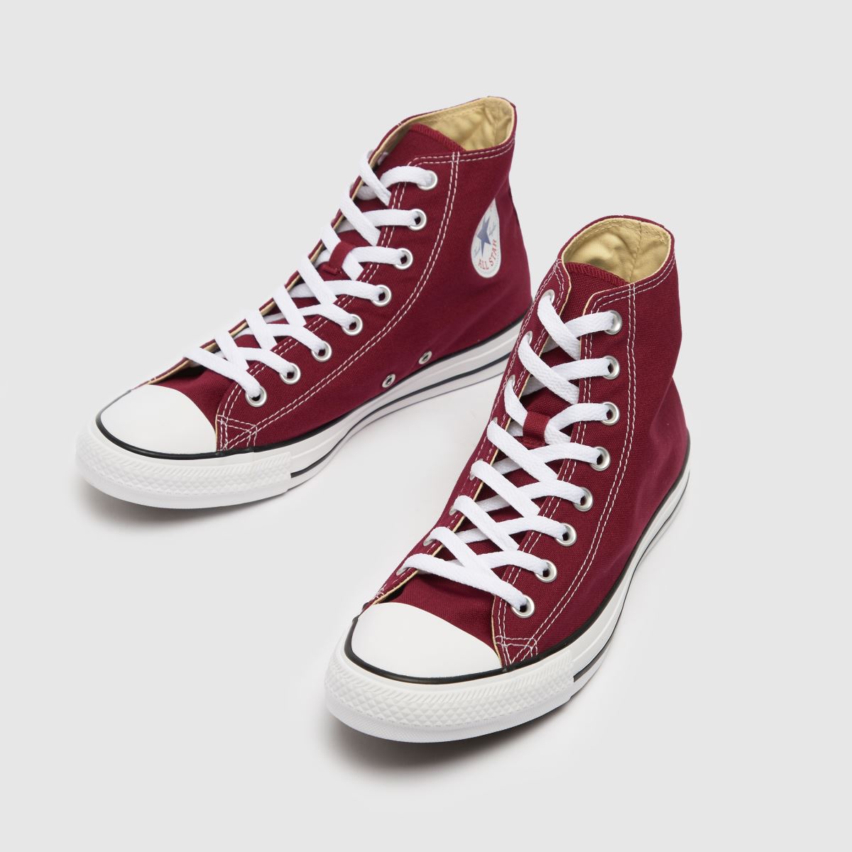 Converse All Star – Vinröda höga sneakers