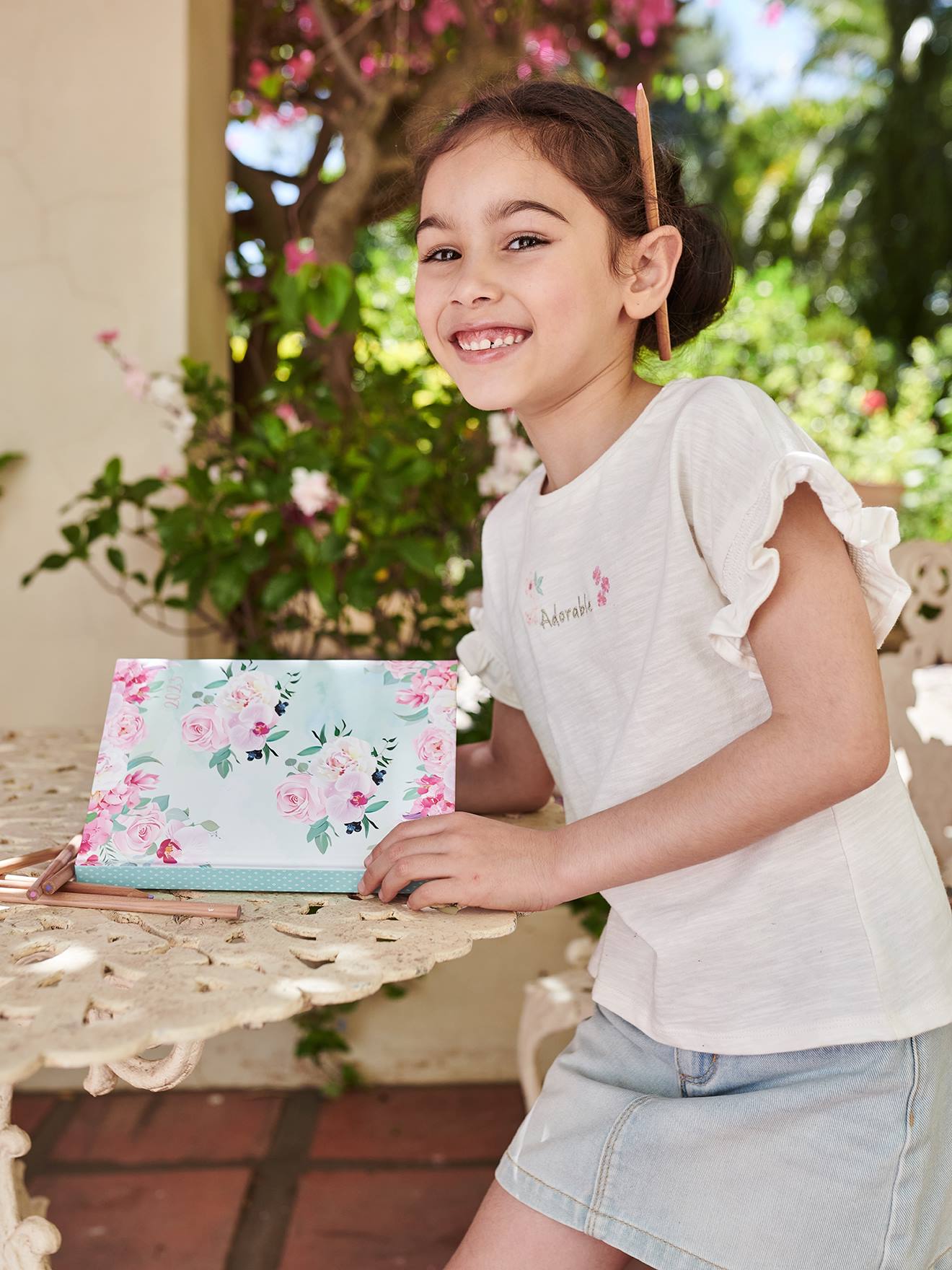 T-shirt fille brodé 