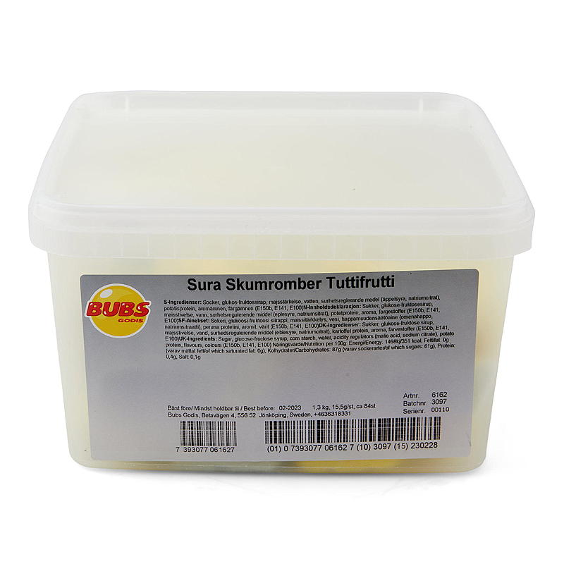 Bubs Sure skumromber 1,3 kg tuttifrutti