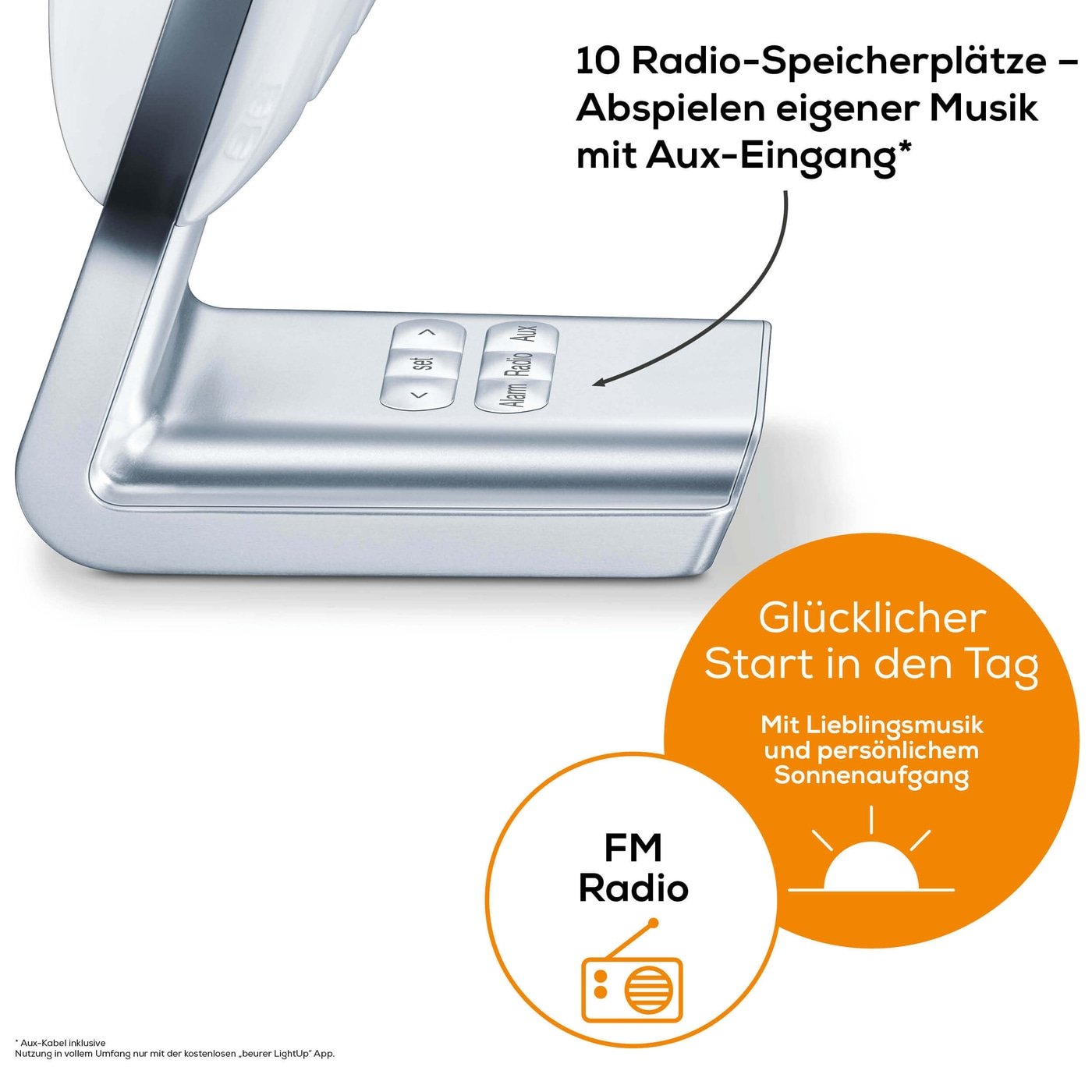 Beurer Lichtwecker WL 75-Sonnenlicht Lichtwecker für natürliches Einschlafen & Aufwachen mit App-Anbindung