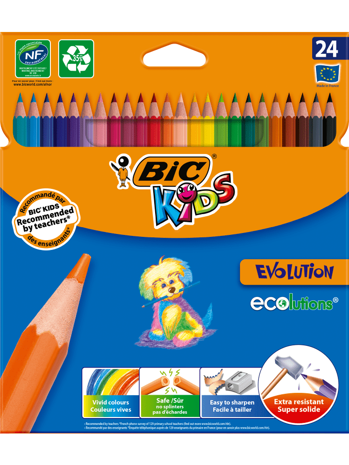 Bic Kids Buntstifte ECOlutions Evolution, zum Malen in 24 Farben, im Karton Etui, ab günstig kaufen onesize