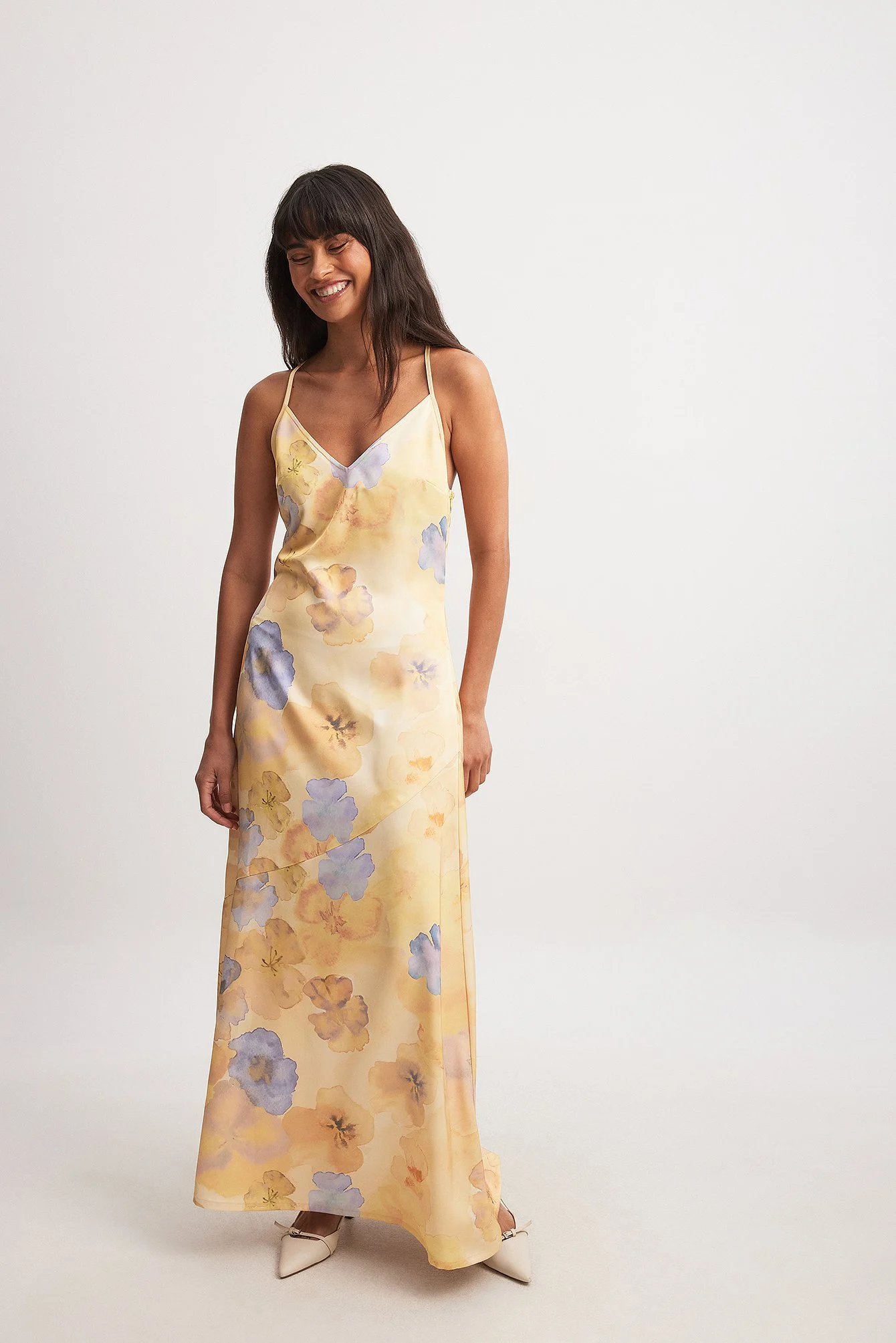V-Neck Satin Slip Dress
