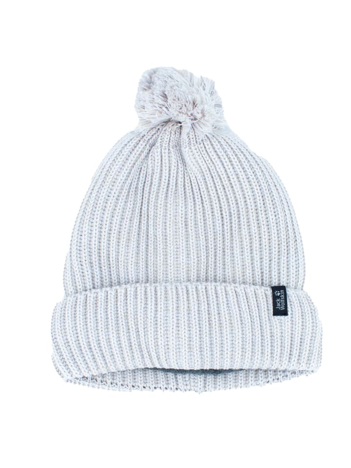 Jack Wolfskin Accessoires New White Cap Beanie Mütze in Grau günstig kaufen M