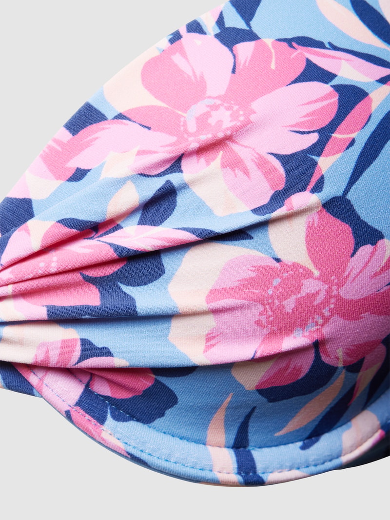 Bikini-Oberteil mit floralem Muster in ozean blau