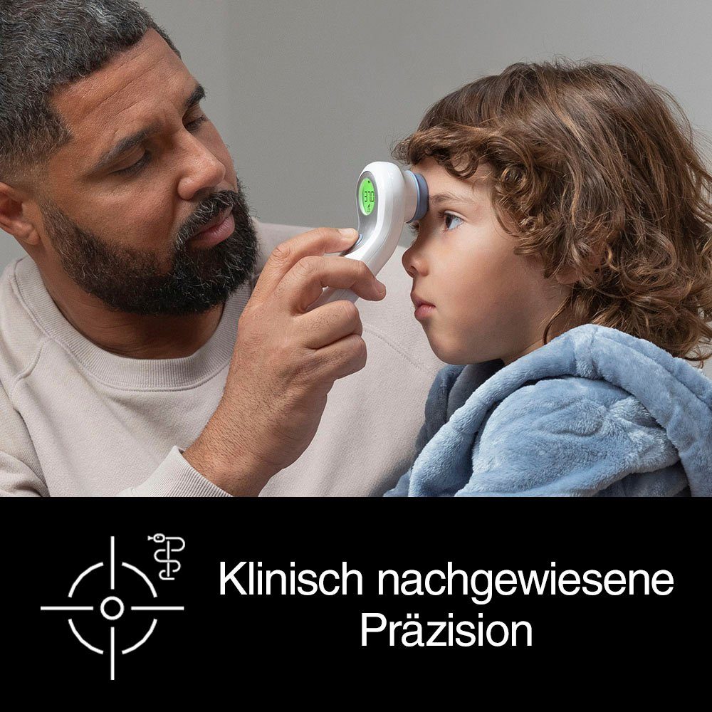 Braun Stirn-Fieberthermometer No touch + touch Stirnthermometer - BNT300, Mit Position Check™ - Anleitung für genaue Messwerte