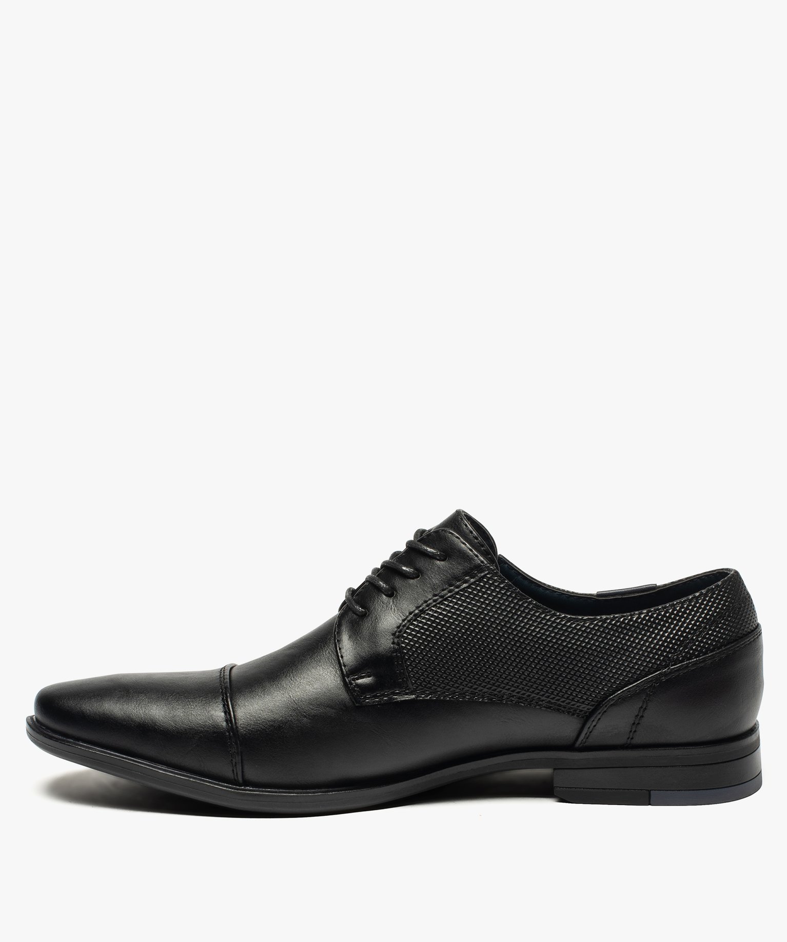 Derbies homme unis à bout droit et surpiqres noir | GEMO