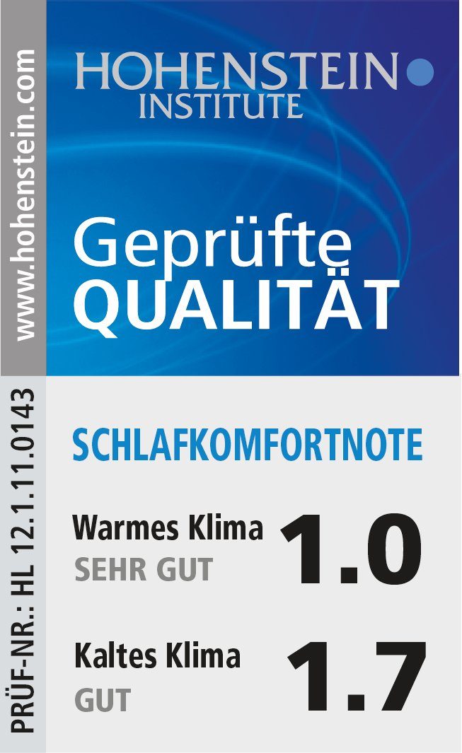 Daunenbettdecke + Kopfkissen, Swiss Royal, Haeussling, Füllung: 90% Daunen, 10% Federn, Bezug: 100% Baumwolle, Bettdecken-Set mit Kopfkissen, 135x200 oder 155x220 cm, Sommer, Winter