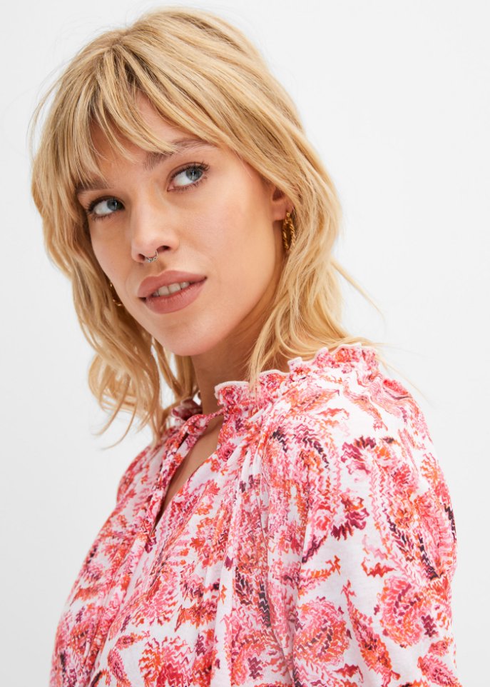 Shirt-Tunika mit Volant