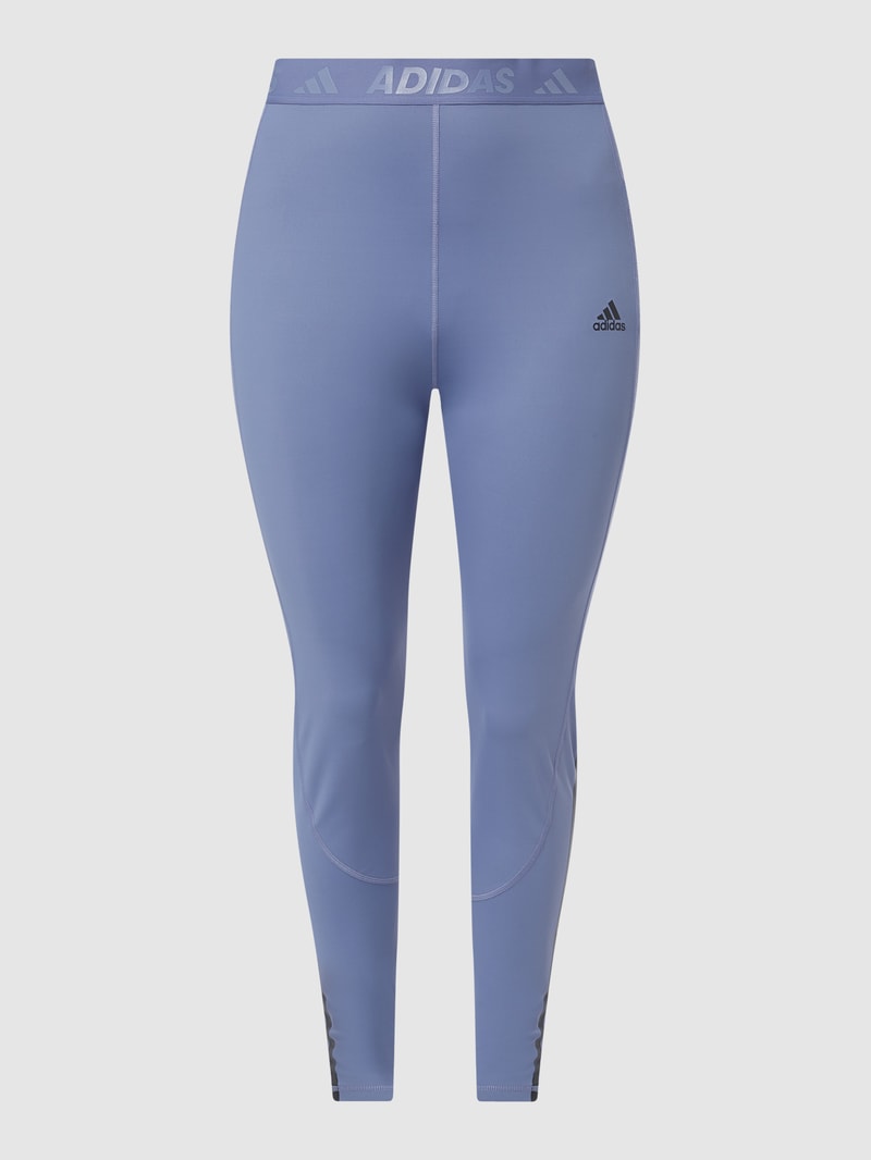 PLUS SIZE Long Tight Fit Sportleggings mit Logo-Details in rauchblau
