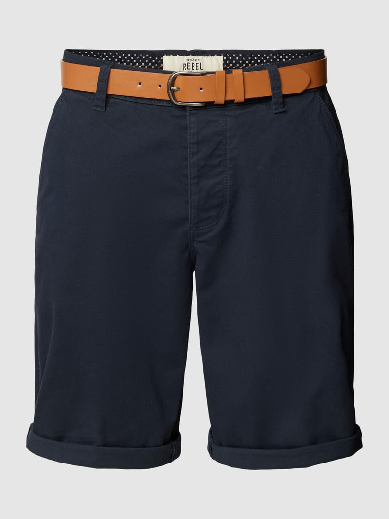 Chinoshorts inklusive Gürtel Modell 'Mike' in dunkelblau