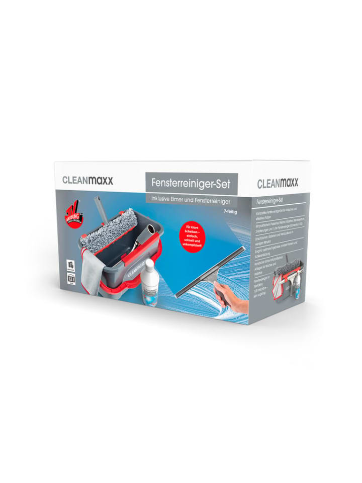 CLEANmaxx CLEANmaxx Fensterreiniger - 7-tlg. - grau/rot günstig kaufen onesize