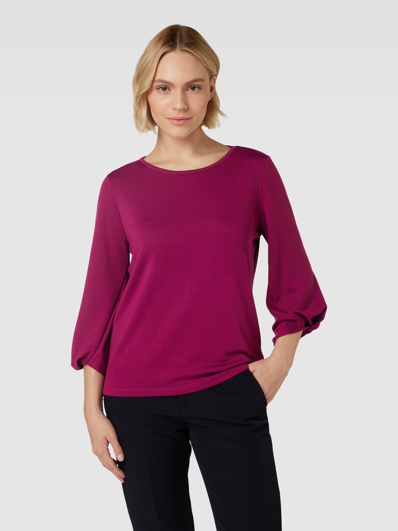 Longsleeve aus Viskose-Mix mit Rundhalsausschnitt in aubergine