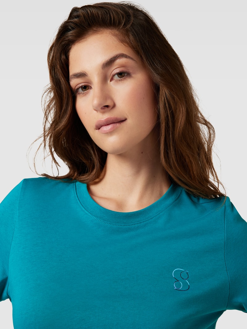 T-Shirt mit Label-Print in petrol