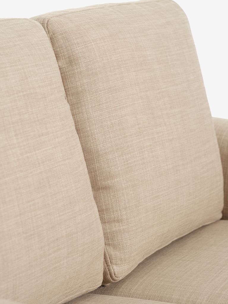 EGENSE 2-seters sofa, sandfarget stoff/eikefarge