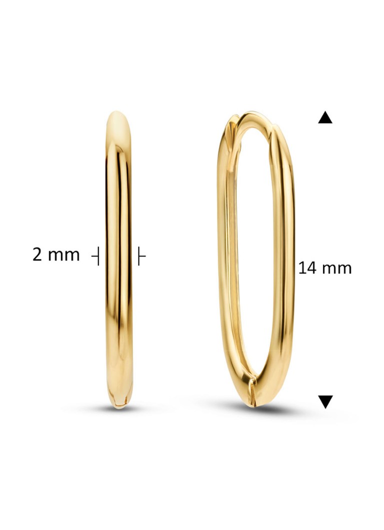 Cercei rotunzi ovali din aur galben de 14k Jackie Grand Place