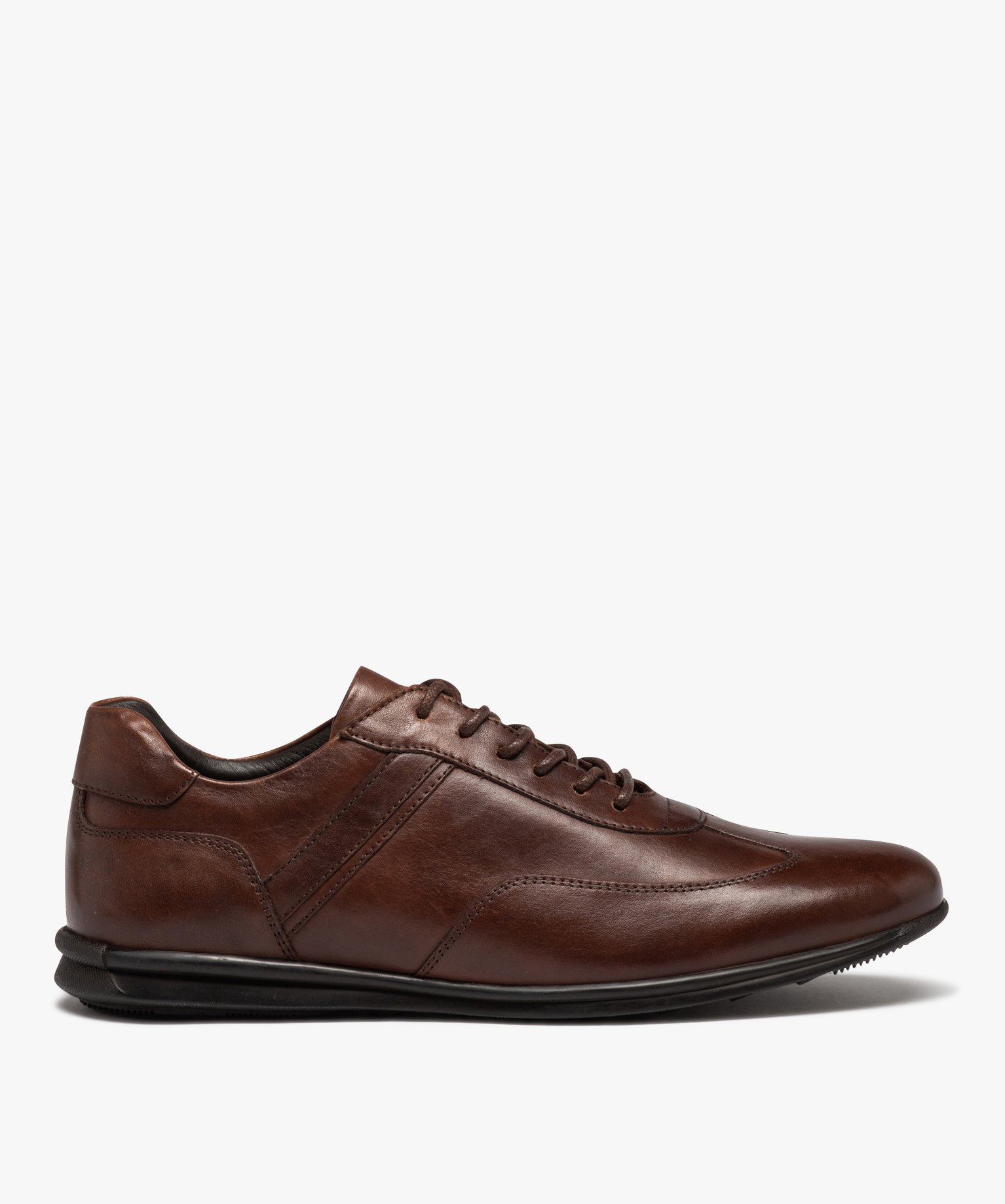 Derbies homme confort dessus en cuir uni marron | GEMO