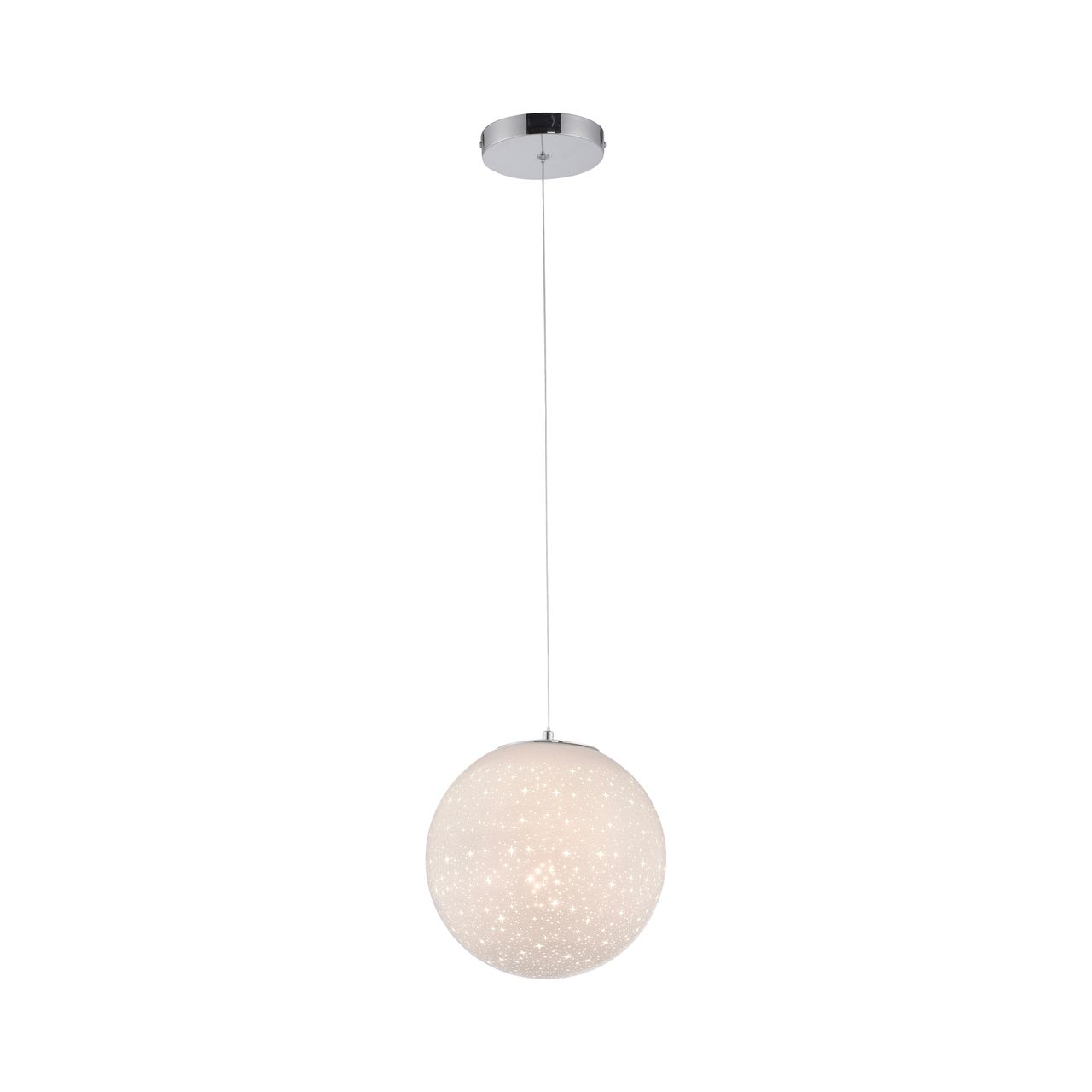 Paul Neuhaus LED Pendelleuchte BOLO, Sternenhimmeloptik, IP20, Chrom