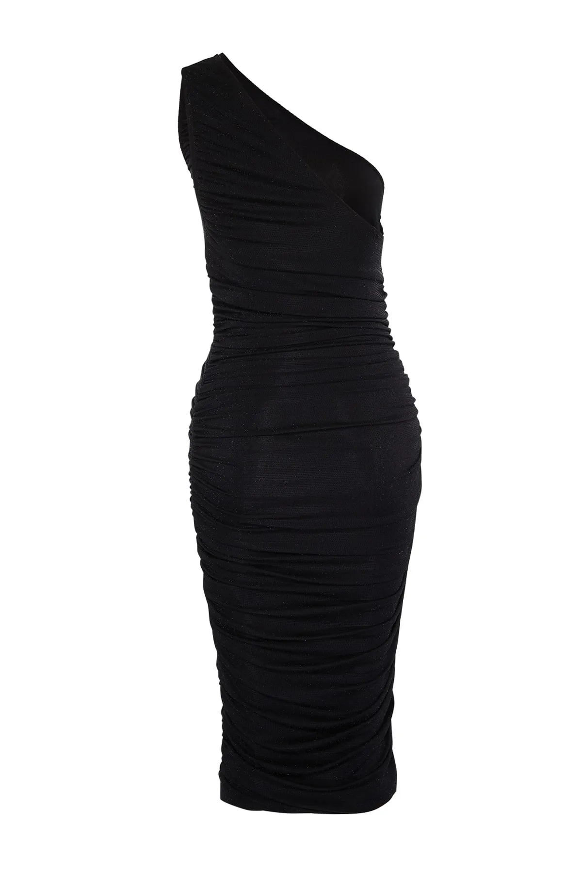 Trendyol Collection  Schwarzes, tailliertes, gestricktes, glänzendes, stilvolles Abendkleid TPRSS23EL00060