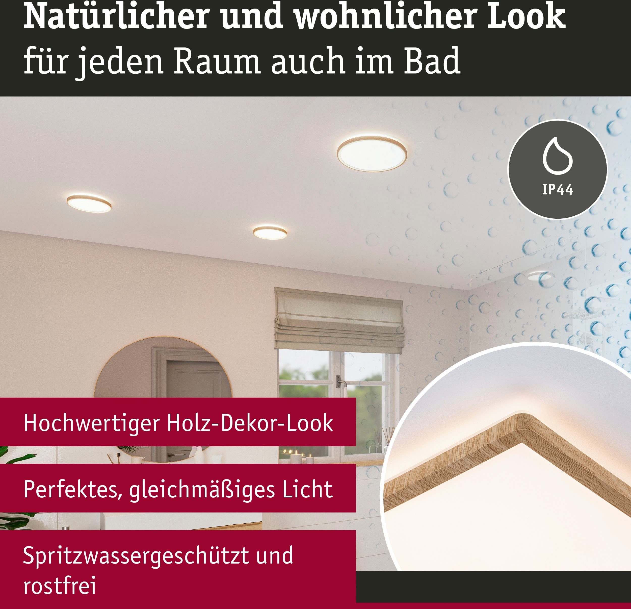 Paulmann LED Panel Atria Shine 22W 3000K 580x200 Eiche Kunststoff IP44, LED fest integriert, Warmweiß, Hintergrundbeleuchtung