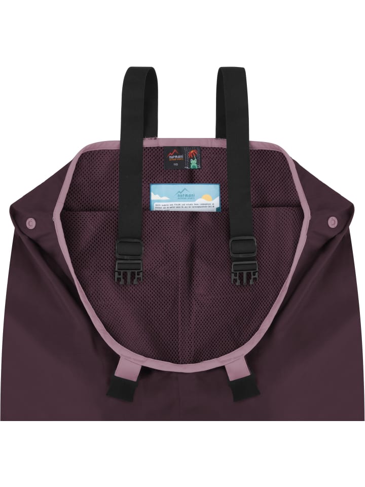 Normani Outdoor Sports Kinder Regenhose mit Hosenträgern Waller in Bordeaux günstig kaufen