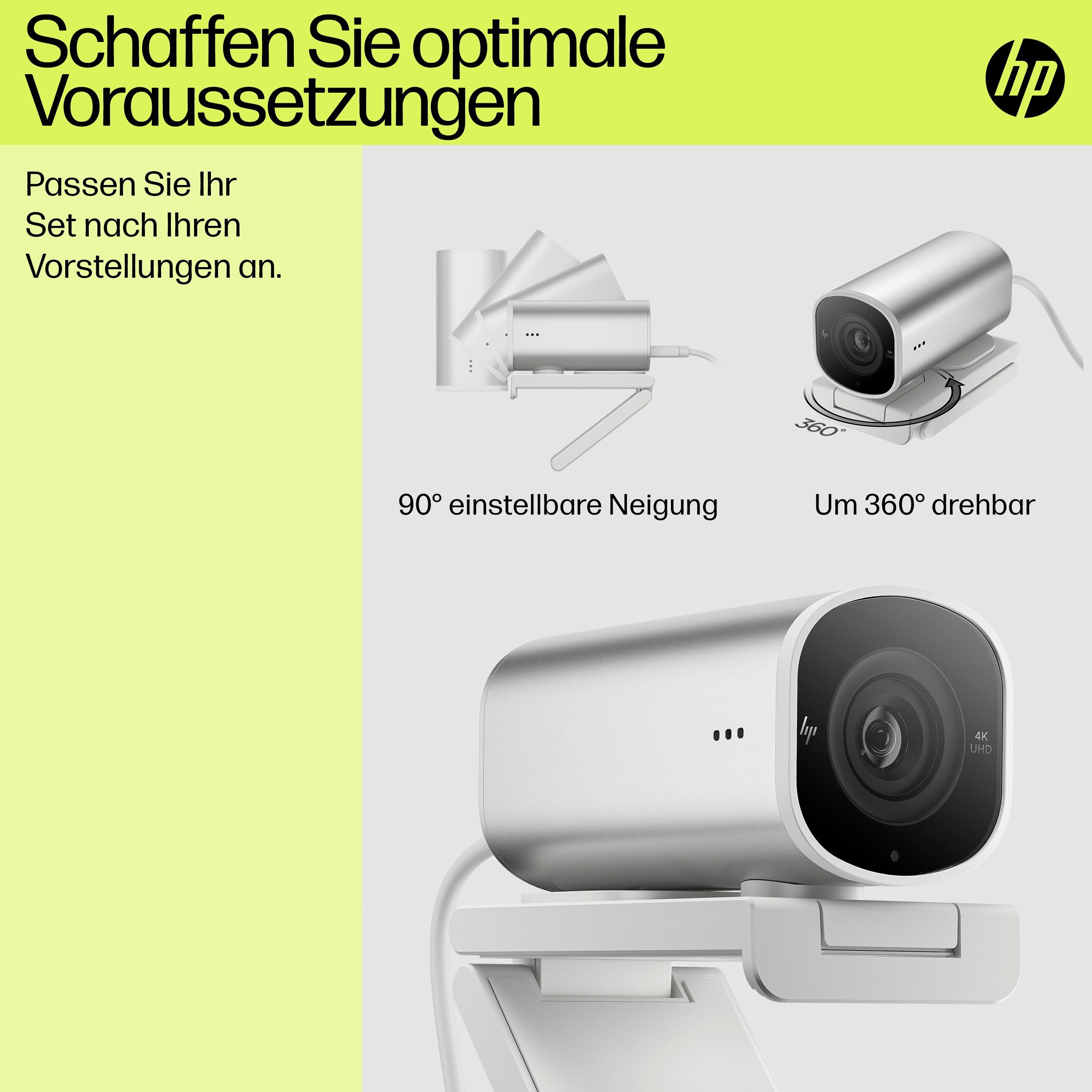 HP 960 4K Webcam (4K Ultra HD, 5x opt. Zoom)