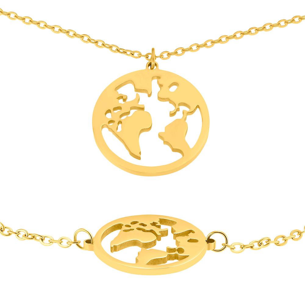 Heideman Set de bijoux carte du monde Chaîne