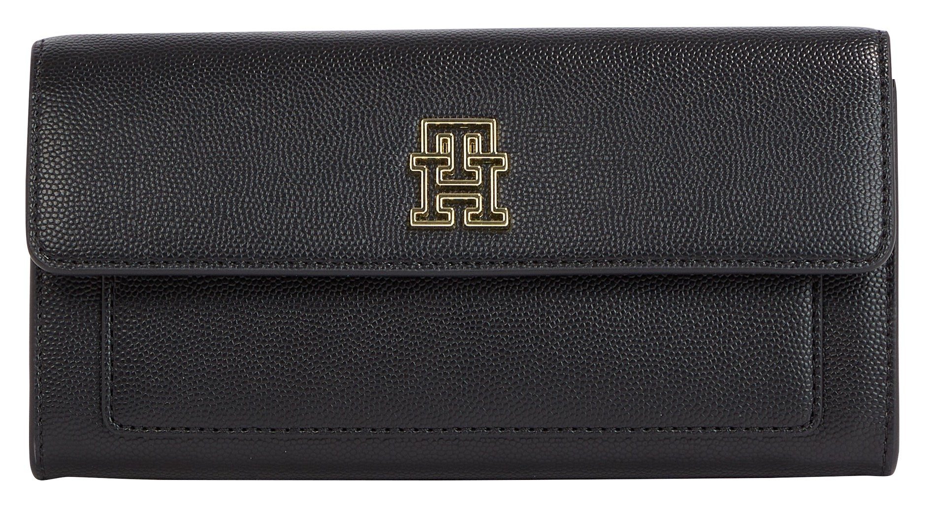 Tommy Hilfiger Geldbörse TH TIMELESS LARGE FLAP, mit goldenen Details und TH-Emblem vorne
