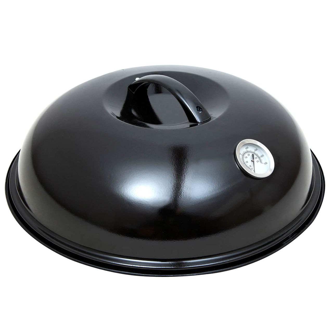 PaellaWorld International Paella World Backhaube, Ø 36 cm, Stahlblech, emailliert, Thermometer, Abdampfvorrichtung