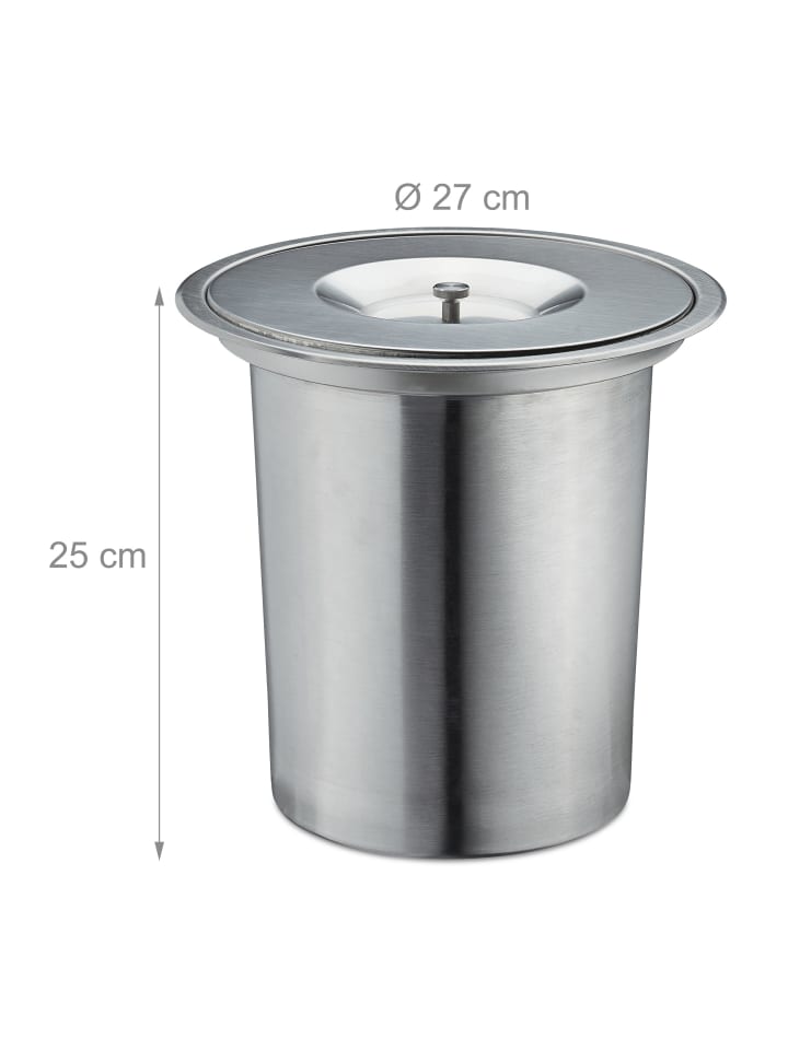 relaxdays Mülleimer für Arbeitsplatte in Silber - 8l Volumen günstig kaufen onesize