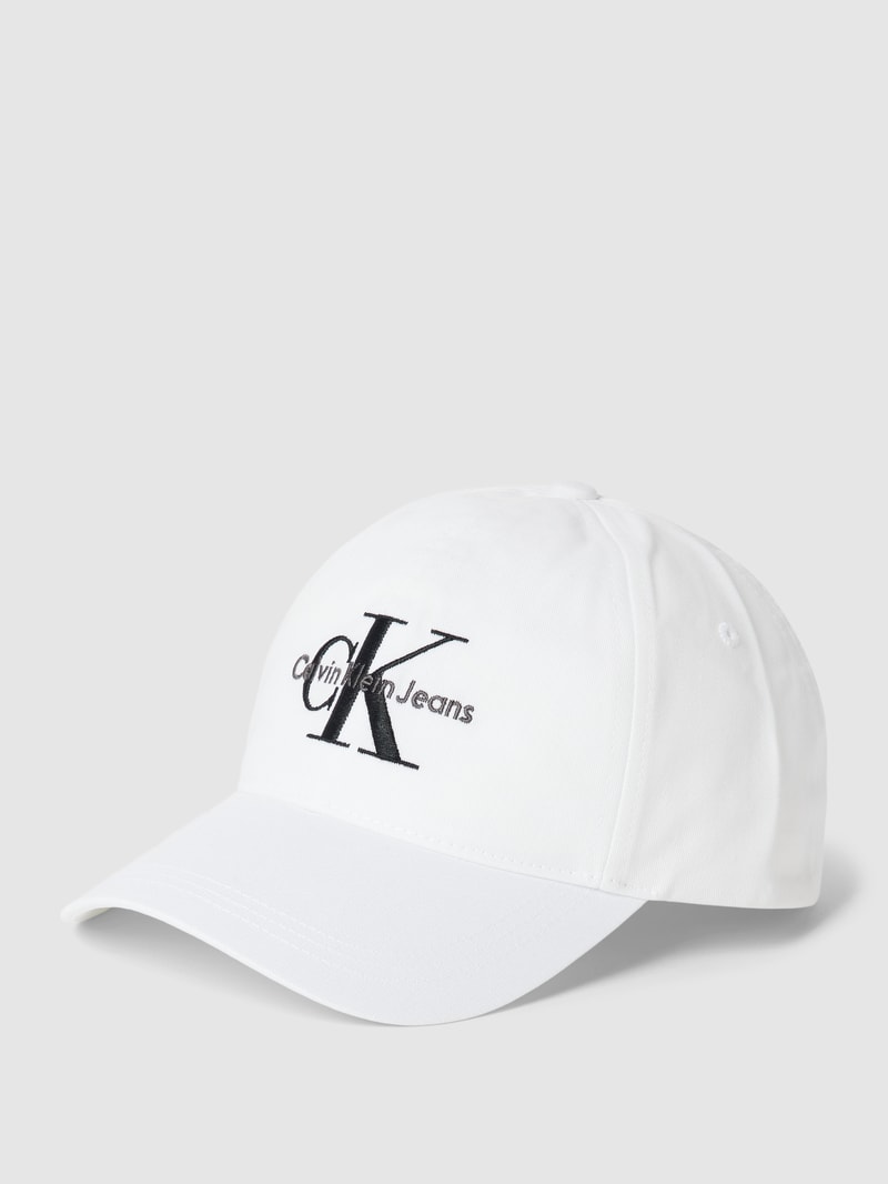 Basecap mit Label-Stitching in weiss