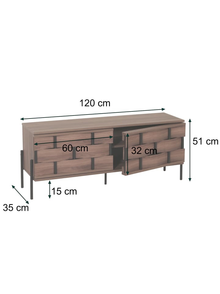 MCW TV-Rack M44 Staufächer, 3D-Flecht-Design Push-to-open Türen günstig kaufen onesize