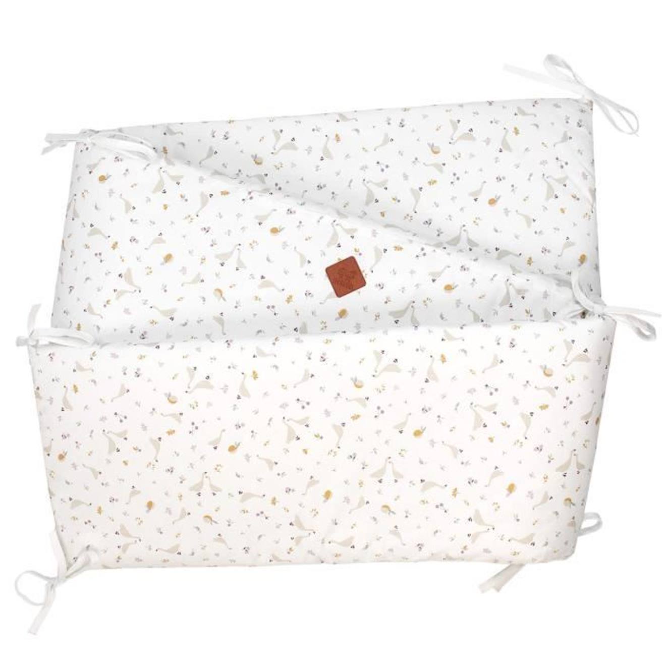 Tour de lit universel en coton, Sidonia Multicolore Pour lit bébé de 60 x 120 cm ou 70 x 140 cm blanc