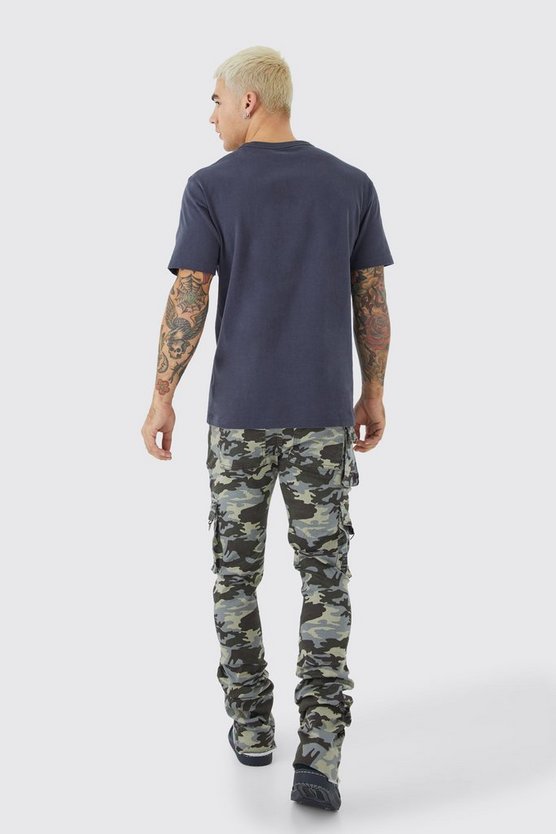 Skinny Camouflage Cargo-Hose