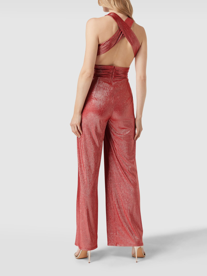 Jumpsuit mit Glanz-Effekt in terrakotta