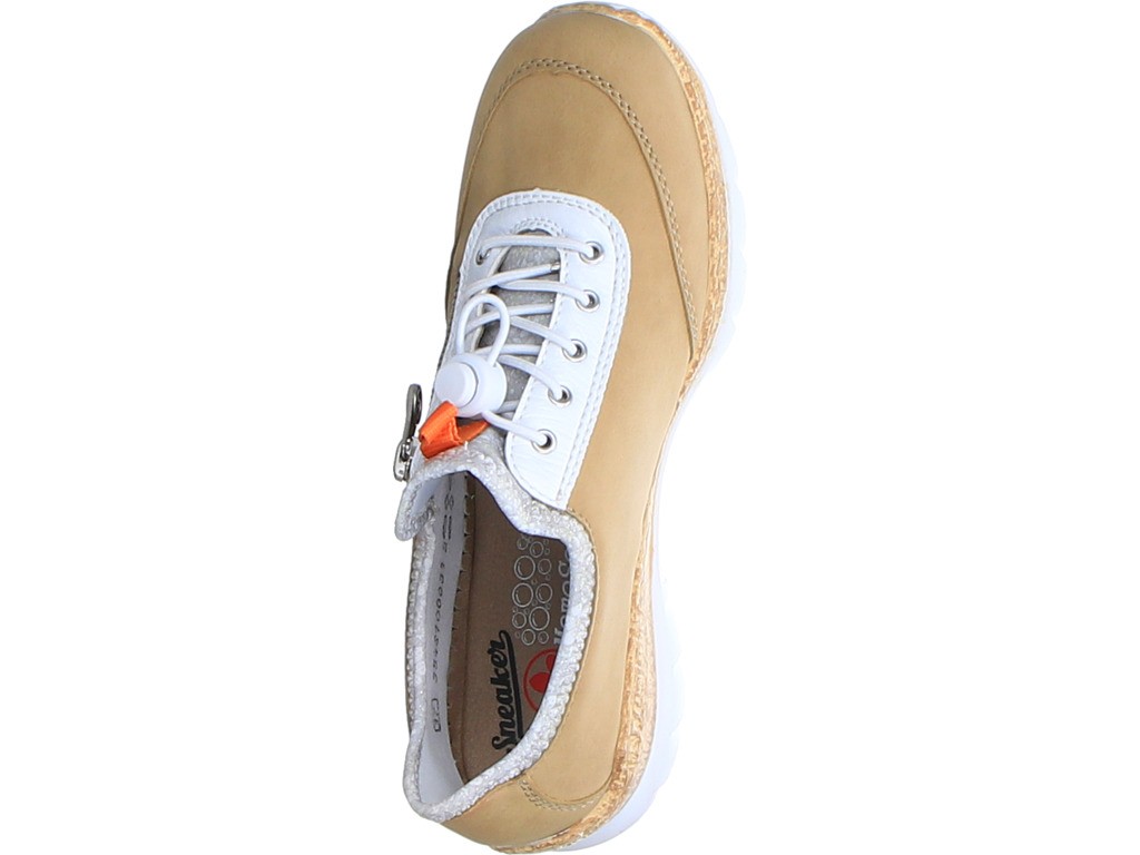 RIEKER Freizeit Schnürer braun nude orange weiss silverflower