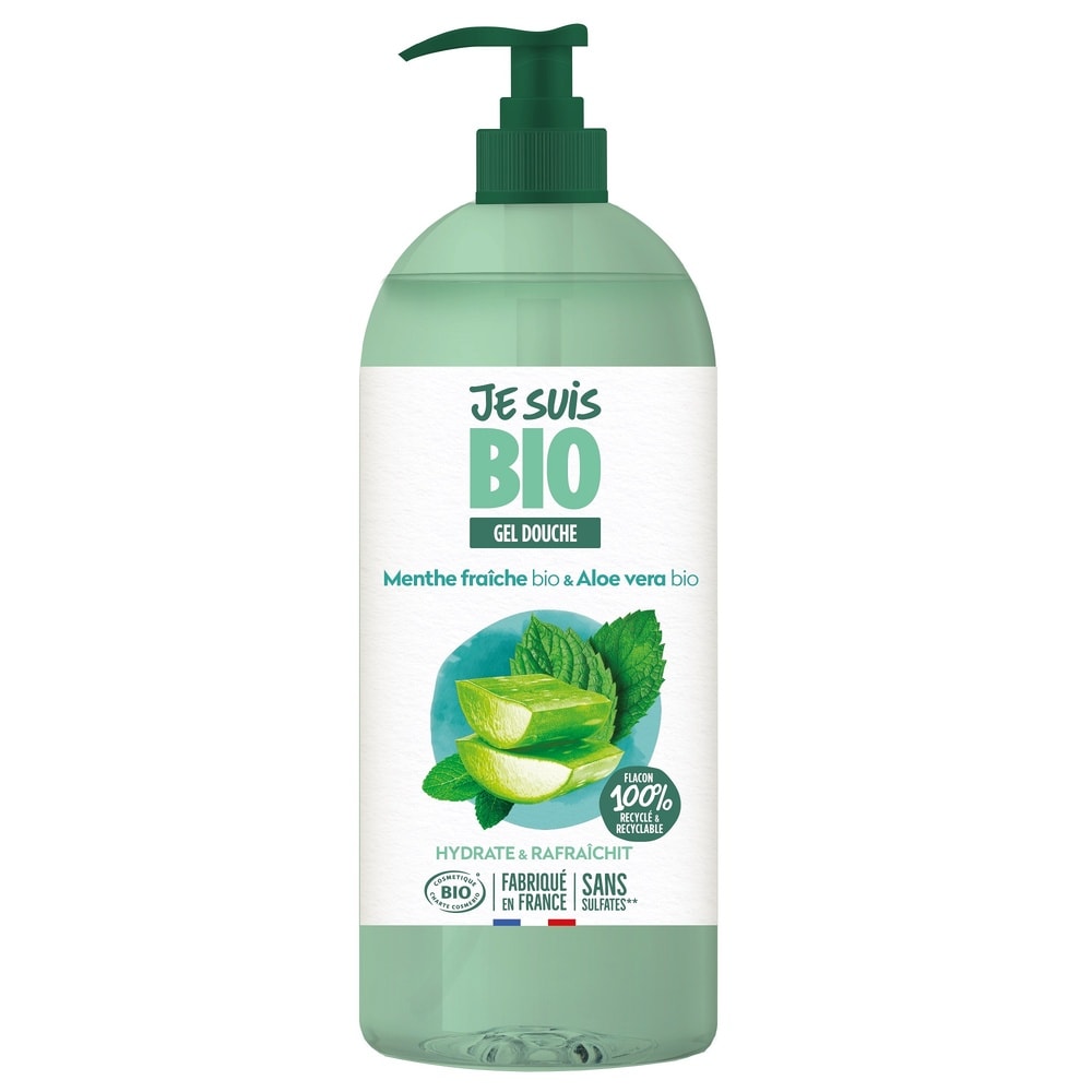 je suis bio Gel douche menthe fraîche et aloe vera 1L Gel douche