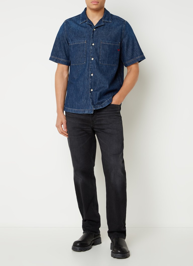 Camicia in denim Diesel Camecia a vestibilità classica con logo ricamato.