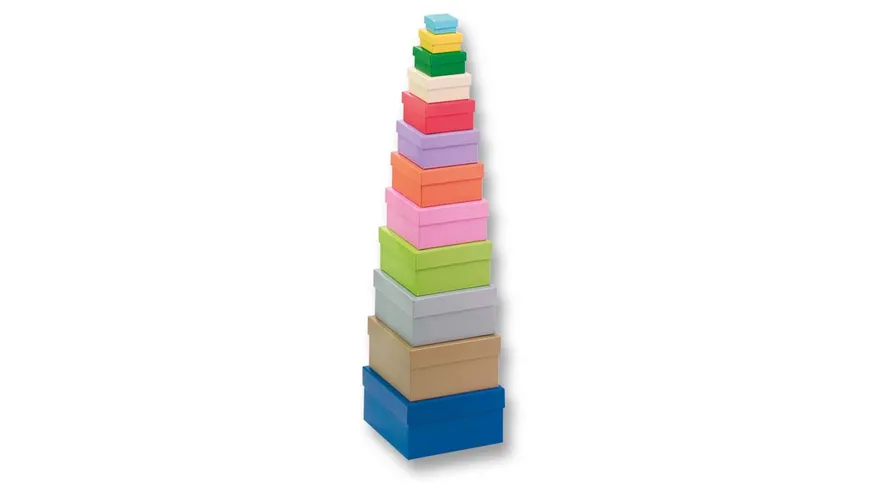 folia Geschenkboxen Eckig, 12 Stück sortiert