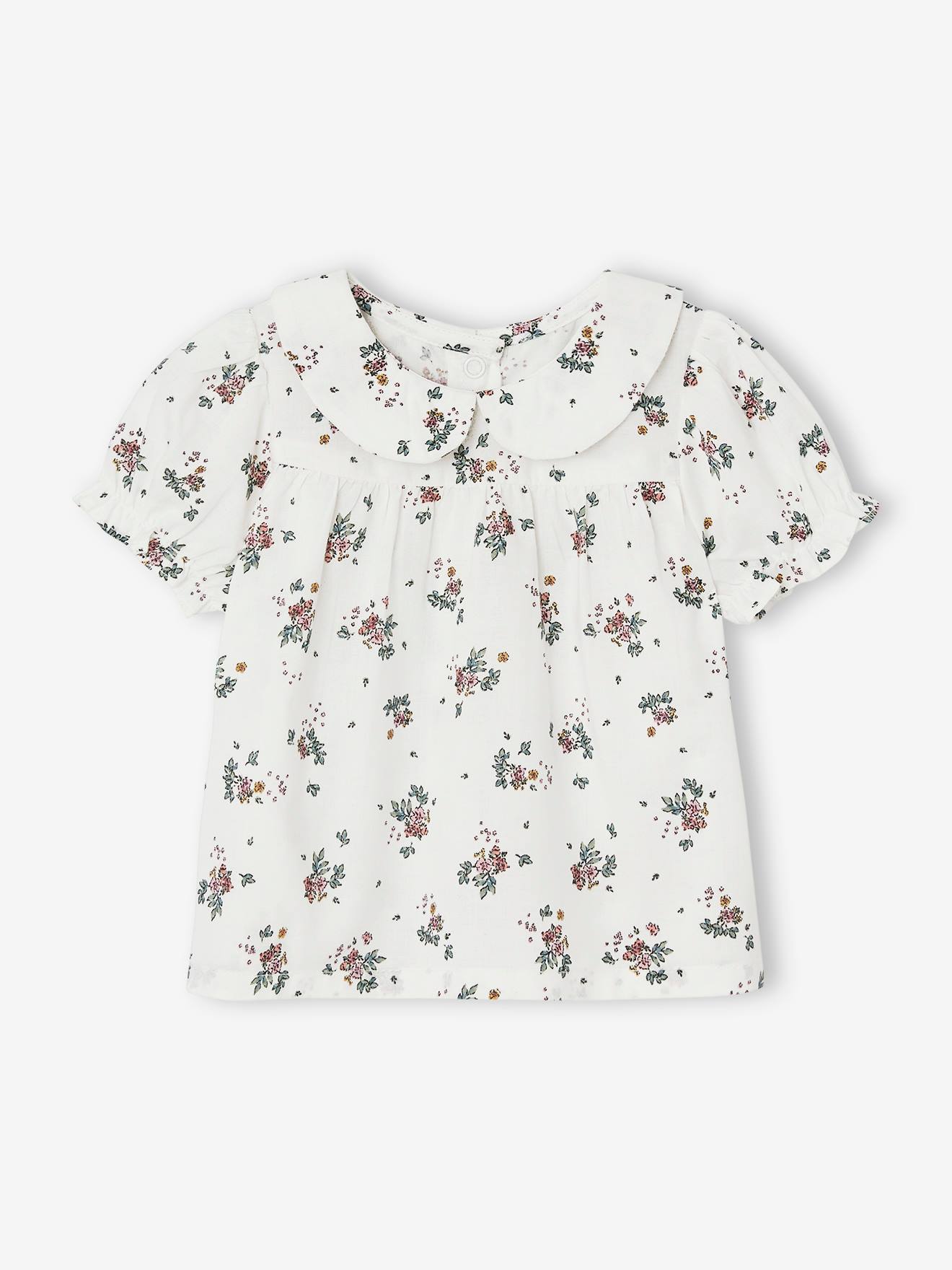 Vertbaudet Baby T-Shirt mit Bubikragen - wollweiß