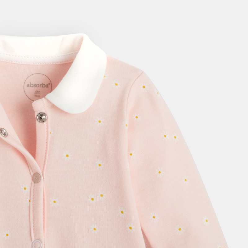 Pyjama bébé en coton interlock bio rose Absorba