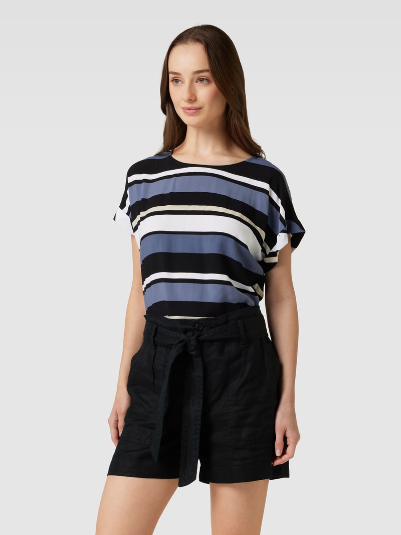 Blusenshirt mit Streifenmuster in schwarz