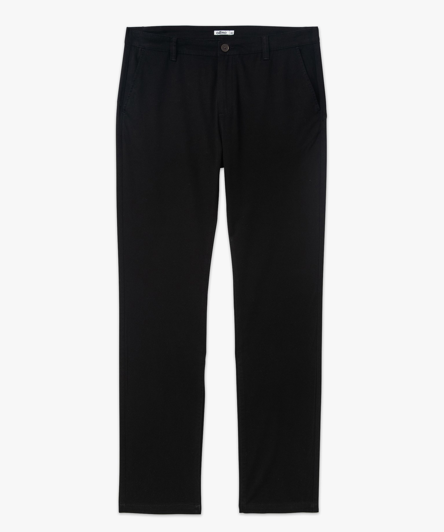Pantalon chino en coton stretch uni homme noir | GEMO